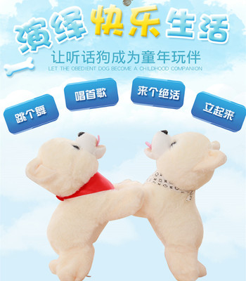 抖音同款玩具智能指令狗电动公仔听话狗会说话的泰迪狗语音对讲狗|ms