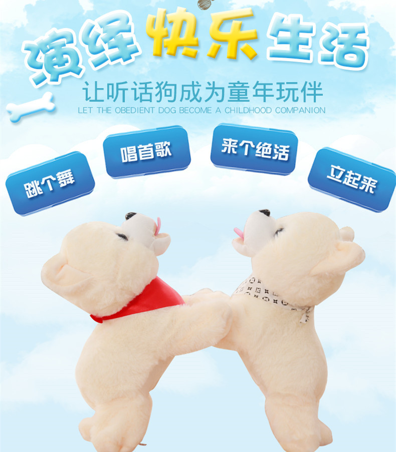 抖音同款玩具智能指令狗电动公仔听话狗会说话的泰迪狗语音对讲狗|ms