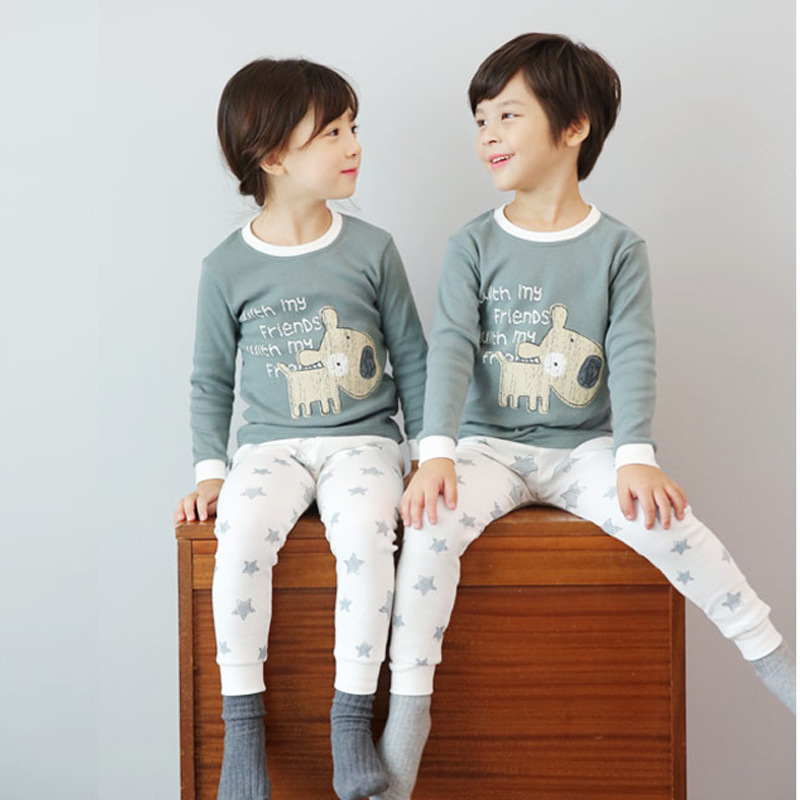 2018 Korean Edition girl pajamas printing new pattern pure cotton children Underwear set children Cartoon Home Furnishings Children's clothing