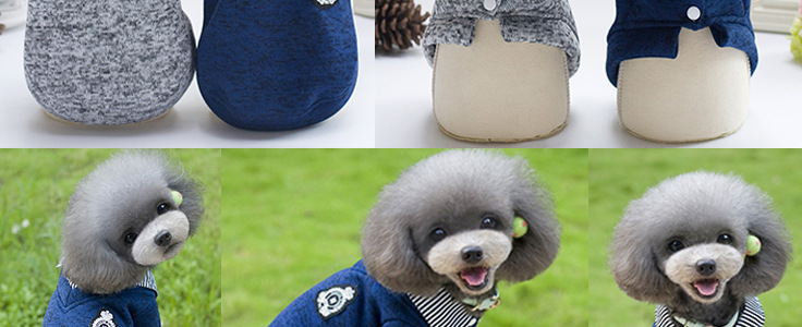 Pet supplies, pet clothing manufacturer wholesale spring and autumn Korean-style lapel two-leg hoodies, fleece hoodies, dog clothes detail image 6