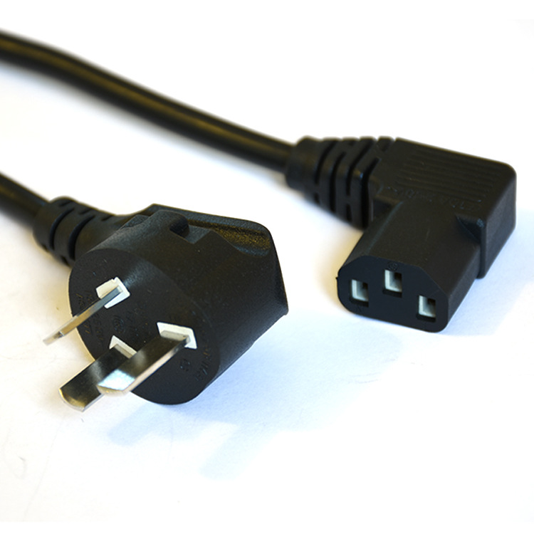 国标插头线 国标弯头字尾电源线7字型弯头品字尾线1.8m电动机器线