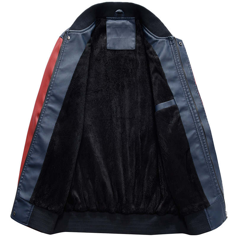 Approvisionnement direct d'usine pour l'automne et l'hiver nouvelles vestes en cuir pu pour hommes, jeunes décontractés, vestes en cuir en peluche lâches de style coréen pour hommes en gros_voghion.com