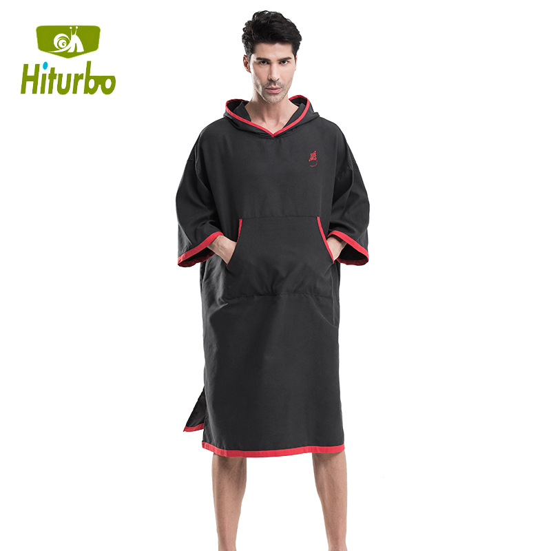 HITURBO 빠른 건조 목욕 코트 비치 다이빙 수영 걷는 선 스크린 변경 옷 커플 HAITAI BO 자수