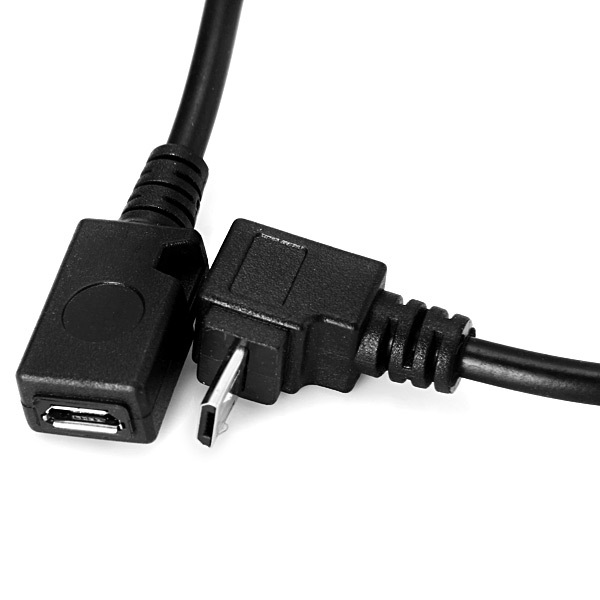 Micro elbow 90 degree mobile data for convenient use, USB male to female adapter cable_voghion.com