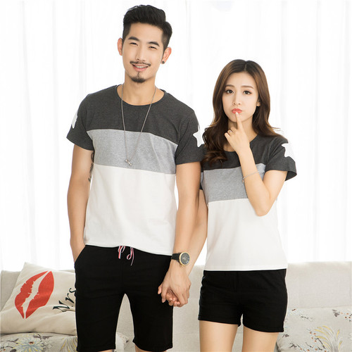 Yangtai Factory Directly Shipping 2024 New Style Color Matching Printed T-Shirt for Family of Three Short Sleeve Parent-Child Wear 