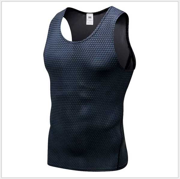 Wholesale Men's 3D Printed Vest PRO Fitness Running Sports AliExpress Tight Stretch Quick Dry Clothes