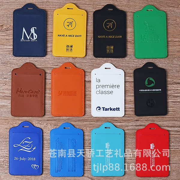 Factory Direct Sales Excellent Creative Boarding Pass Suitcase Pu Luggage Tag Embossed Printing Hot Stamping Production Logo