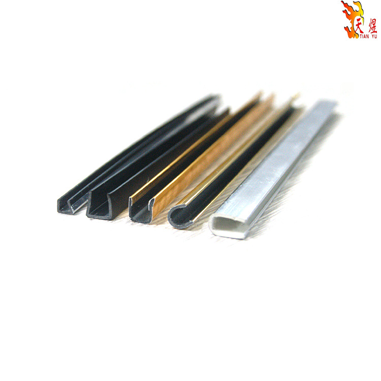 PVC Hard customized Photo frame Edge strips Hemming Plastic strip Metal plating Gold and Silver Hemming