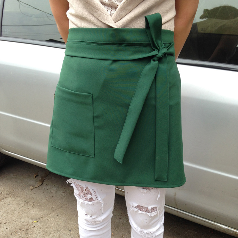 Medio-longitud chef camarero delantal corto Hotel café restaurante cocina media cintura hombres y mujeres coreano personalizado