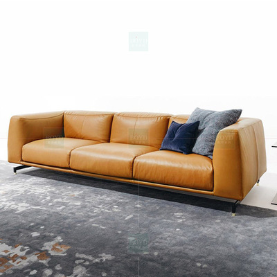 意大利极简真皮沙发头层牛皮客厅休闲沙发三人位北欧酒店民宿沙发