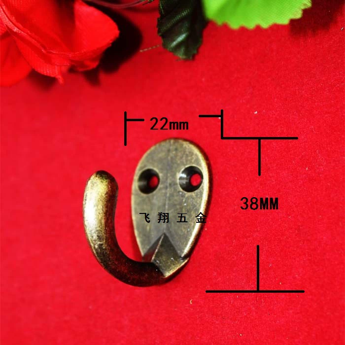 22*38 антикварный крючок из сплава маленький крючок Однорядный крючок с двойным отверстием крючок для одежды настенный крючок очень маленький одинарный крючок ретро