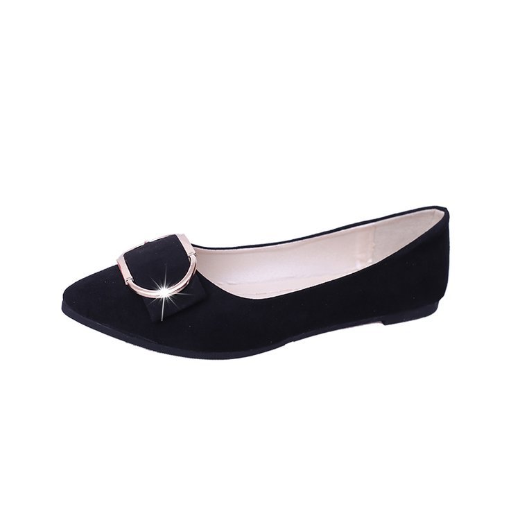 春夏秋季韓版女鞋平底金屬扣豆豆單鞋休閑潮流百搭職場工作鞋批發