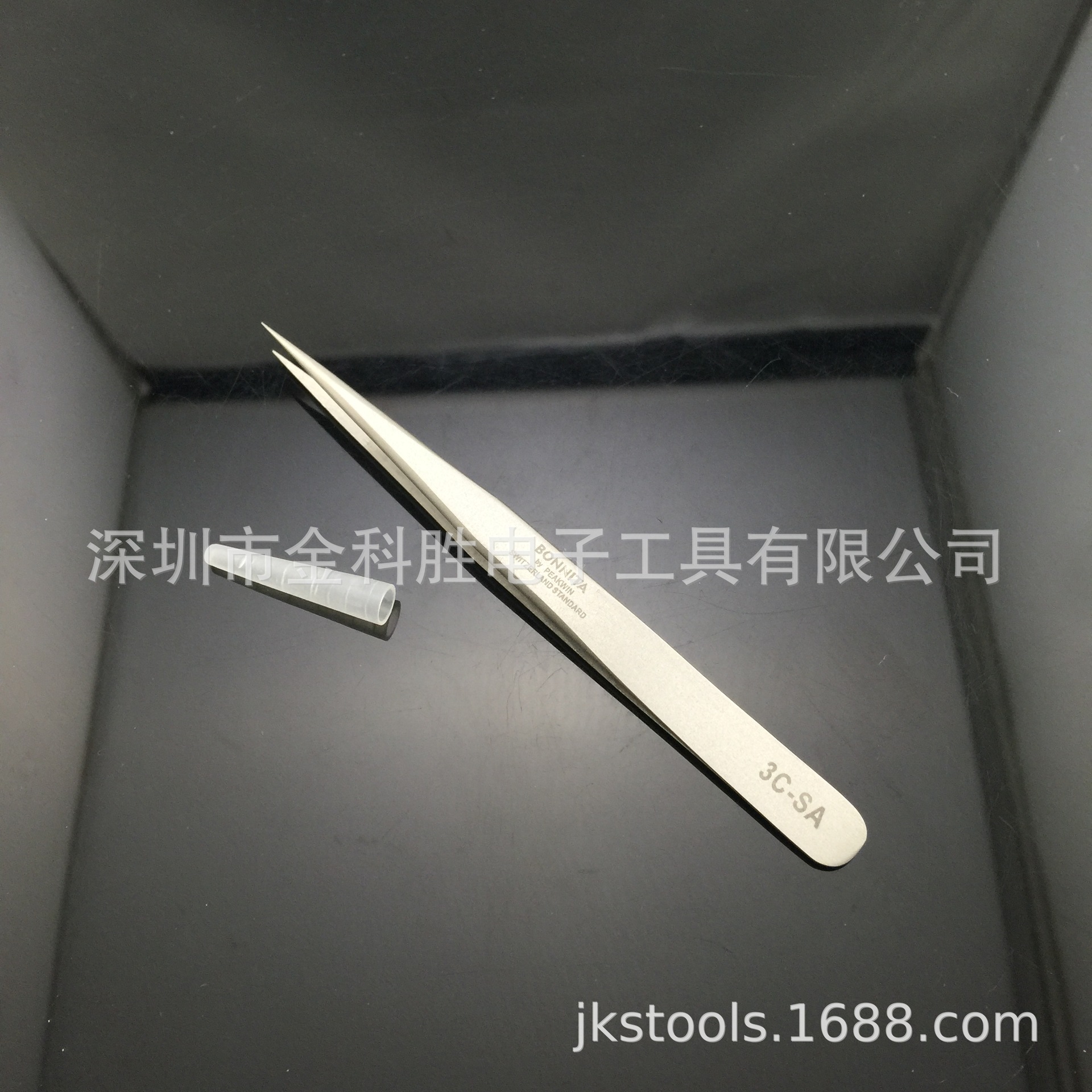 精粹优级BONNITA3C-SA不锈钢高精密磨砂尖头手工镊子精细加硬电子