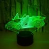 Creative racing car, table lamp, colorful touch table switch key, night light, 3D, creative gift