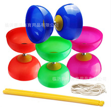 大皮碗空竹皮碗不怕摔双头空竹全套成人儿童初学空竹杆线