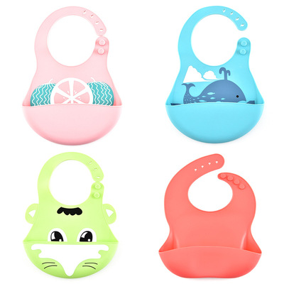 direct deal silica gel children Bibs children Rice pocket Bib children Cartoon Rice pocket Bib 100 gram