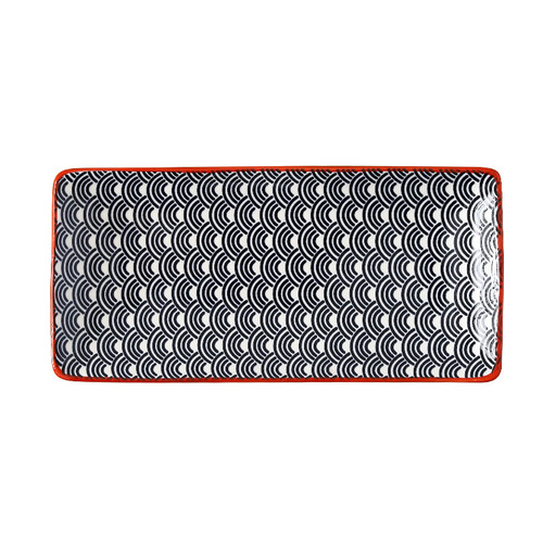 Creative Nordic style underglaze ceramic tableware restaurant rectangular sushi fruit plate home snack shallow flat plate dish