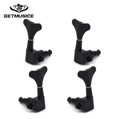 Bass metal knobs, electric bass tuners, fishtail closed bass tuners, twisted string tuners, black tuner