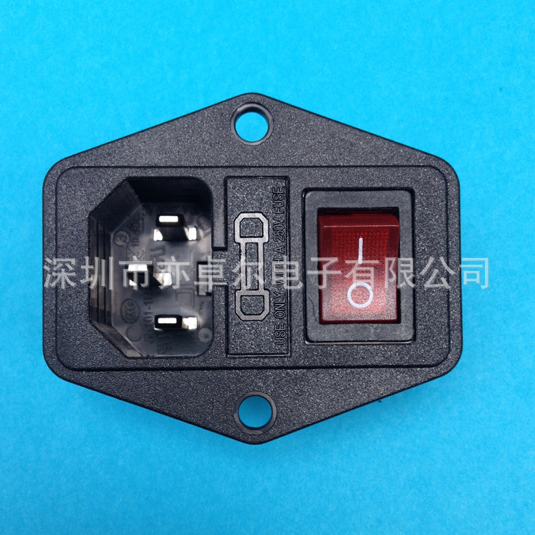 台湾原装正品JEC 捷森带保险带开关的三合一插座 JR-101-1FR红灯