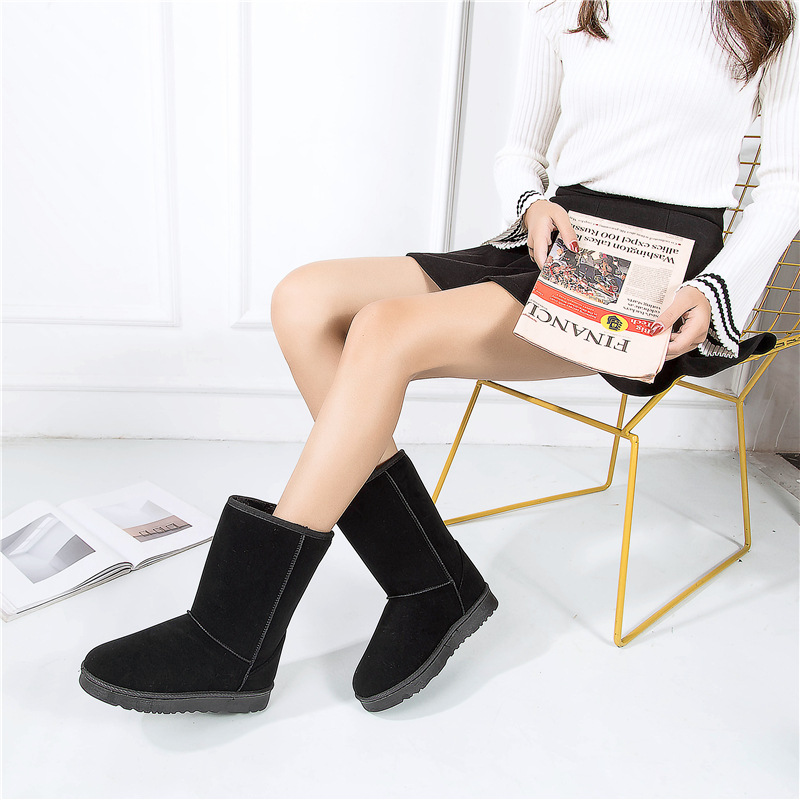 爆款2018冬季新款保暖平底雪地靴女短靴加绒加厚防滑棉鞋女鞋外贸