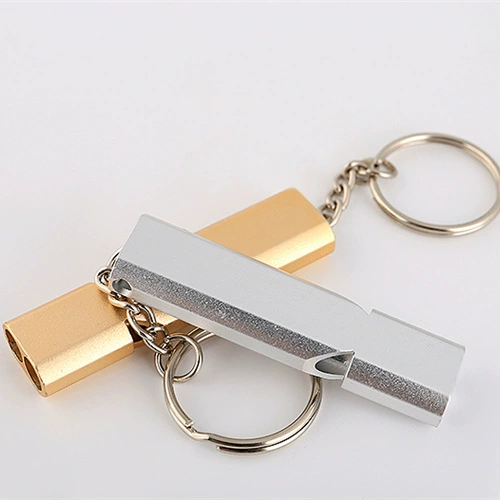 Горячий наружный громкий свисток двойной трубчатый высокочастотный свисток из алюминиевого сплава металла свисток для выживания наружный свисток оптом