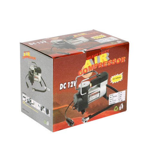 Automotive car air pump metal single cylinder electric 12V portable with color box foam packaging