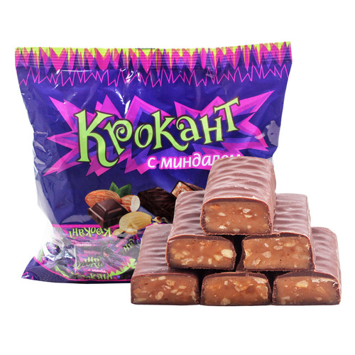 Russian imported KDV purple candy, nut chocolate sandwich candy, 500g wedding candy, wedding souvenir snacks