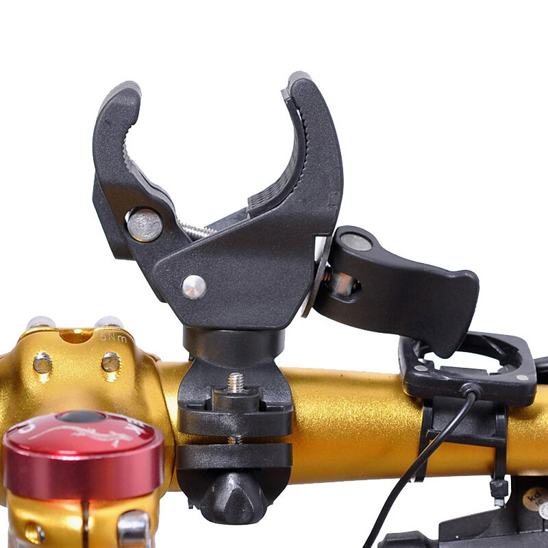 Bicicleta de montaña faro lámpara titular fábrica al por mayor fuerte luz linterna soporte giratorio 360 grados universal portalámparas