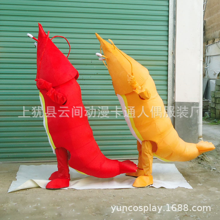 小龙虾卡通人偶服装行走成人广告演出道具头套龙虾螃蟹皮皮虾服装