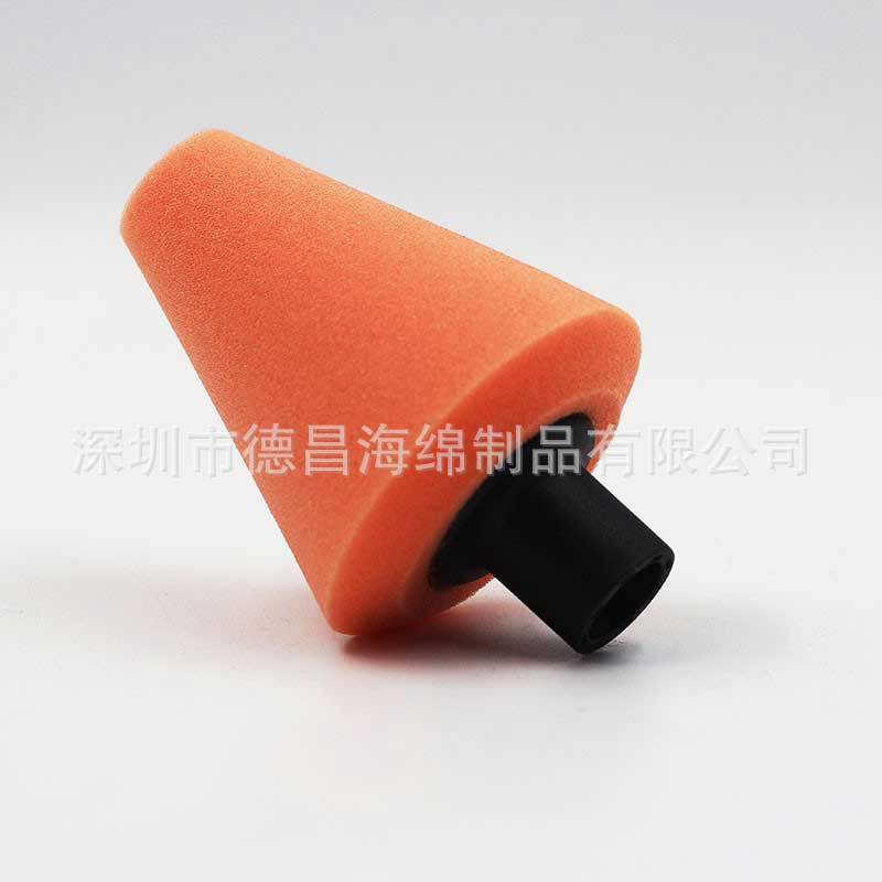 炫美轮毂抛光海绵抛光机M14口径门把手中网细节处理抛光锥形海绵