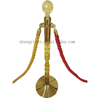 水晶柱圆球栏杆高档一米线栏杆座叭盘迎宾柱礼宾杆带挂绳排队围栏|ms