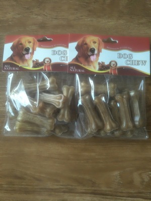 热销推荐 宠物零食 牛皮小压骨 宠物玩具狗咬胶10支装|ms