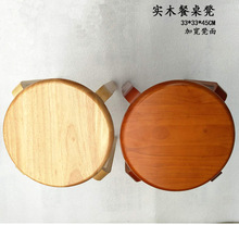 实木凳子餐桌圆凳家用简约餐椅可叠加板凳学校食堂木凳子工厂批发