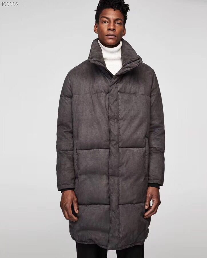 外貿原單男羽絨服中長款立領歐美大碼男士外套冬裝保暖羽絨男裝