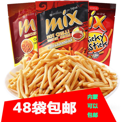 爆款进口零食泰国vfoods mix原味脆脆条30g/袋虾条144袋/箱|ru
