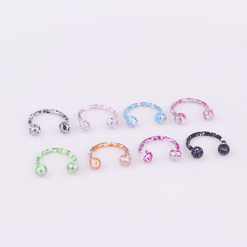 Stainless Steel Paint Horseshoe Nose Ring display picture 4