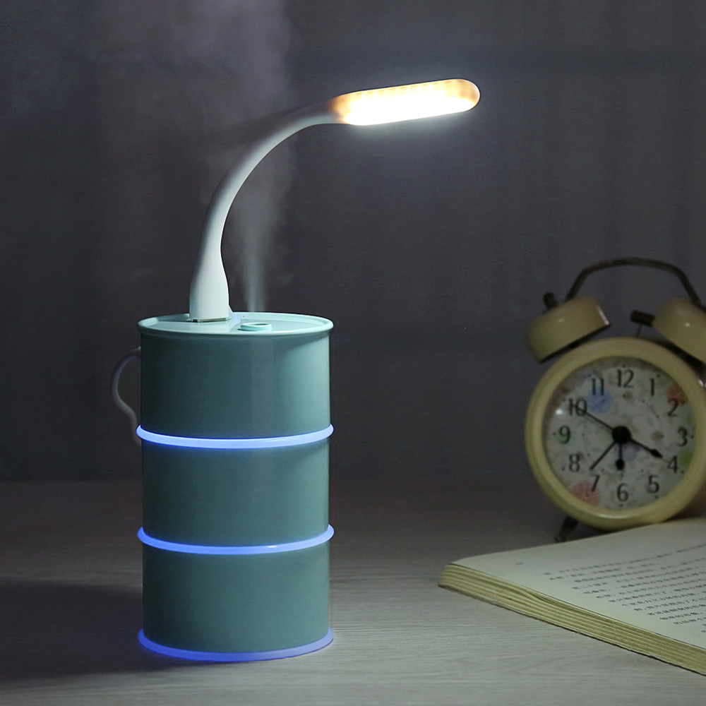 拾风三合一usb迷你油桶加湿器 七彩夜灯加湿器 送usb风扇led灯