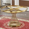 Factory wholesale stainless steel round table living room creative hotel banquet hall marble round table is now done