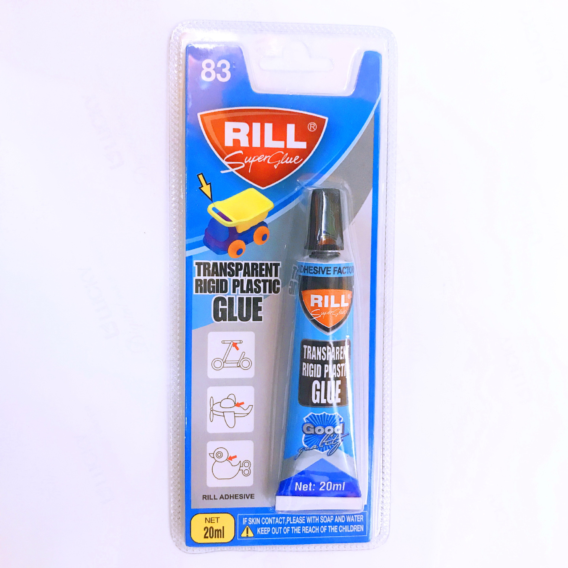 高品质粘硬塑料制品玩具用胶水双泡壳20ML尖嘴铝管装ABS塑料胶