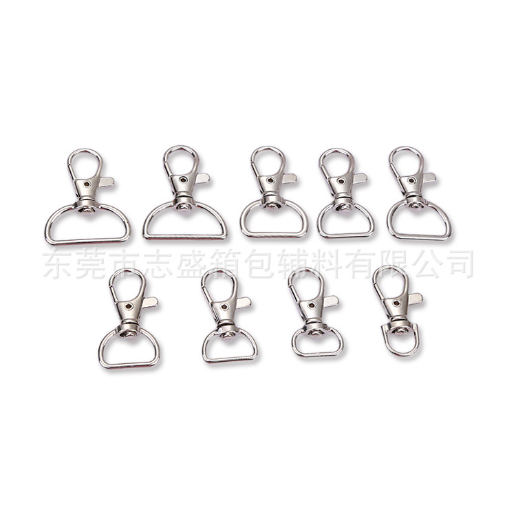 厂家直供锌合金鱼嘴扣5分6分1寸勾扣工牌吊扣箱包狗扣包包钥匙扣