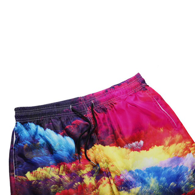 New Seven-color Cloud Printed Beach Trousers Fast Drying and Loose
