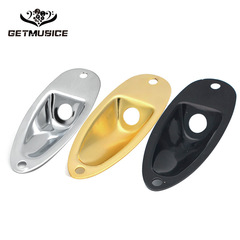 Metal boat-shaped electric guitar electric bass jack panel electric guitar boat-shaped audio output jack panel black gold chrome