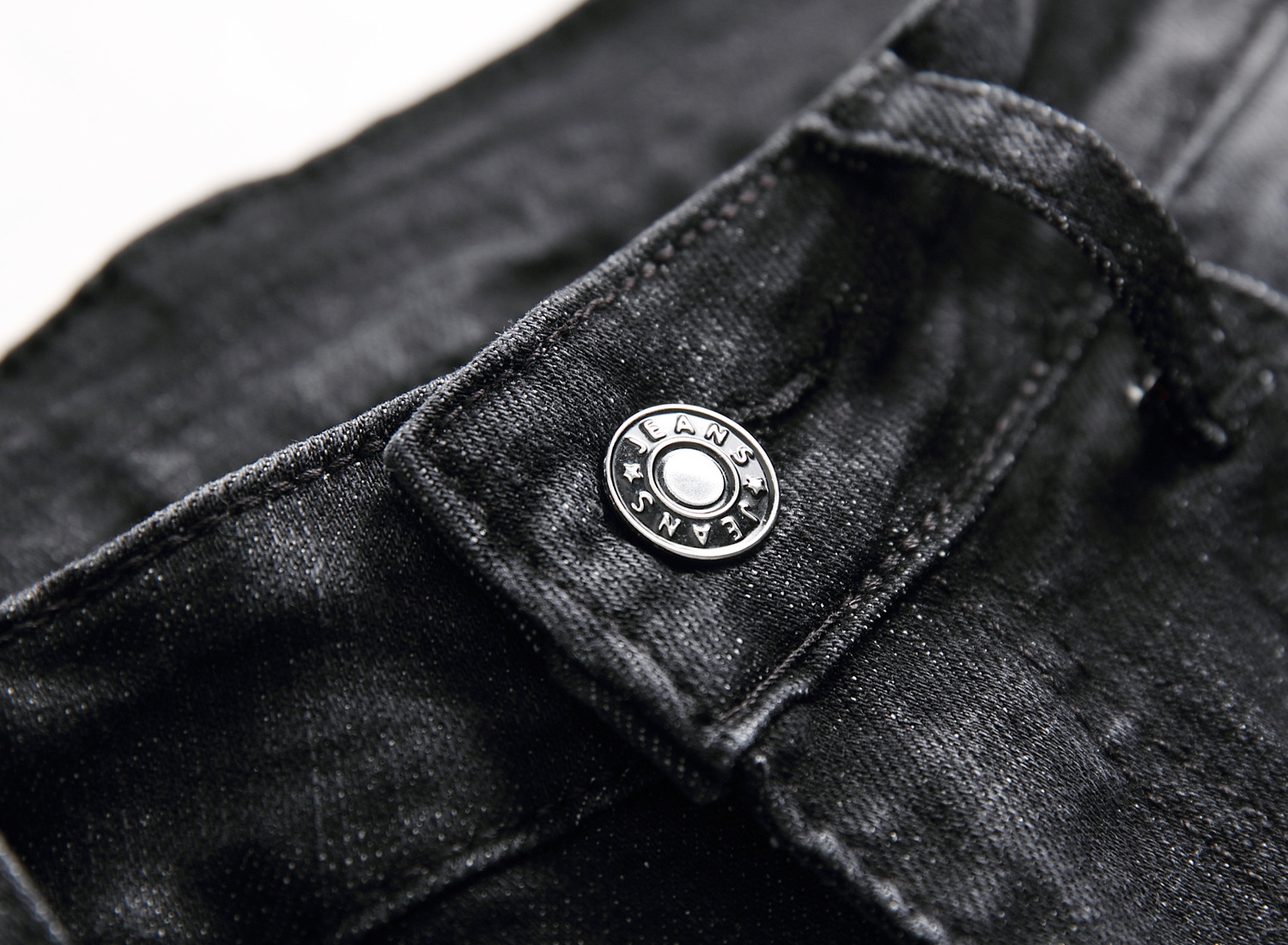 Pantaloni da uomo elastici neri di alta qualità con toppe rovinate, pantaloni da uomo personalizzati e alla moda_voghion.com