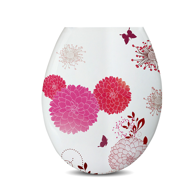 Impreso engrosado PP Universal en forma de U cubierta de inodoro de plástico asiento de inodoro de estilo europeo cubierta de la Junta de inodoro accesorios de tocador