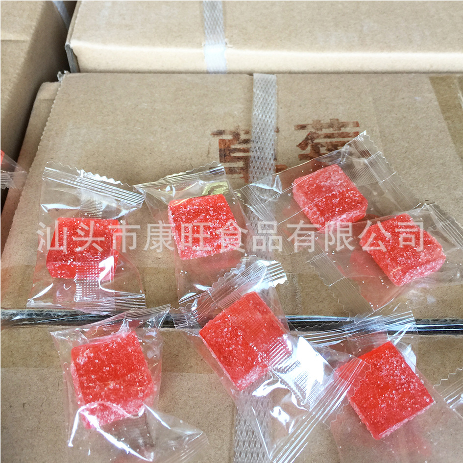 批發 草莓糕 大顆草莓糕 草莓味軟糖獨立包裝規格2.5*2.5 27斤/箱