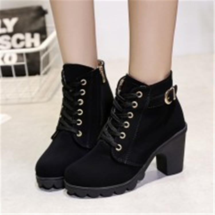 Autumn and Winter 2024 New High-Heeled Foreign Trade Women's Boots Cross-Strap Short Boots Thick Heel Martin Boots Leather Boots Wholesale in Stock Autumn and Winter 2024 New High-Heeled Foreign Trade Women's Boots Cross-Strap Short Boots Thick Heel Martin Boots Leather Boots Wholesale in Stock