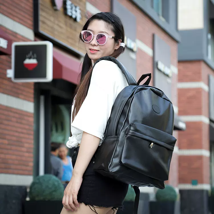 2019休闲双肩背包男女时尚潮流背包男韩版旅行皮包多功能包