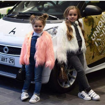 秋冬新款特價 仿皮草落水毛女童潮歐美皮草毛毛外套人造毛