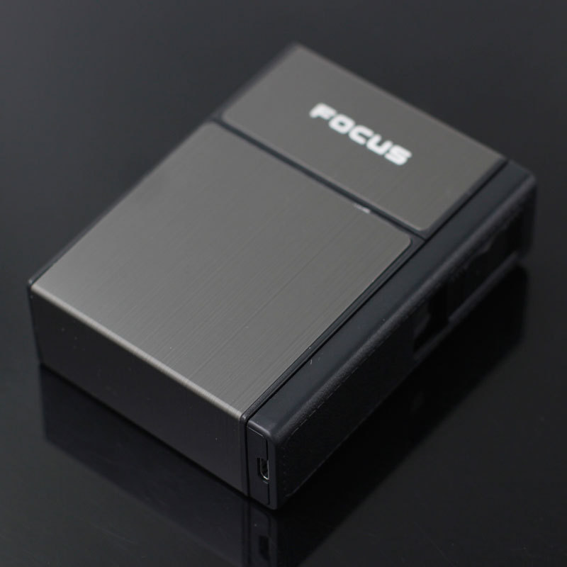 035A充电烟盒打火机20支装便携硬包个性创意男士