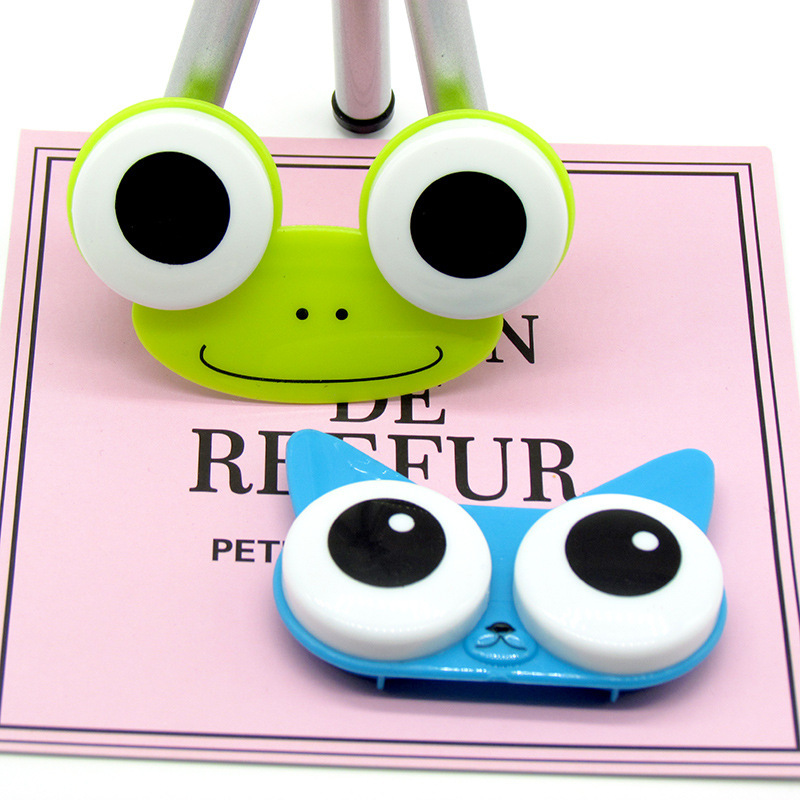 Stable supply contact lens box cartoon shape contact lens couple box frog double box